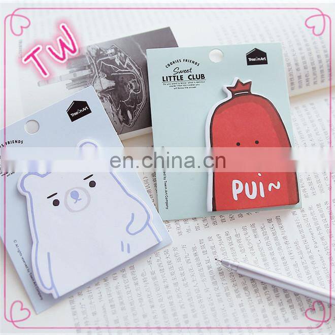 Fashion Customized promotional office supplies stationery cartoon design letter shaped sticky notes from china import