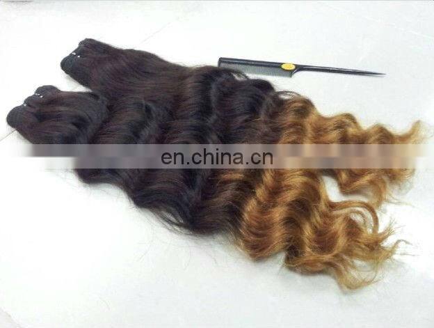 Hot beauty New Two Omber Body weaving Human Virgin Peruvian Hair Wave extension with Wholesale price