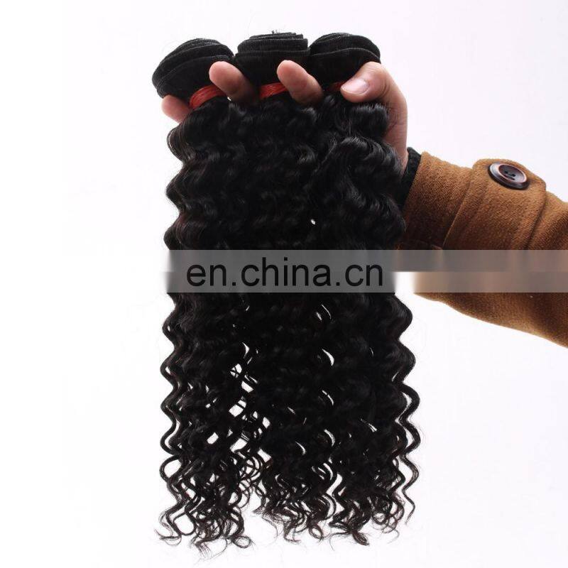 Good Feedback Deep Curl Virgin human hair bundles brazillian hair bundles with closure