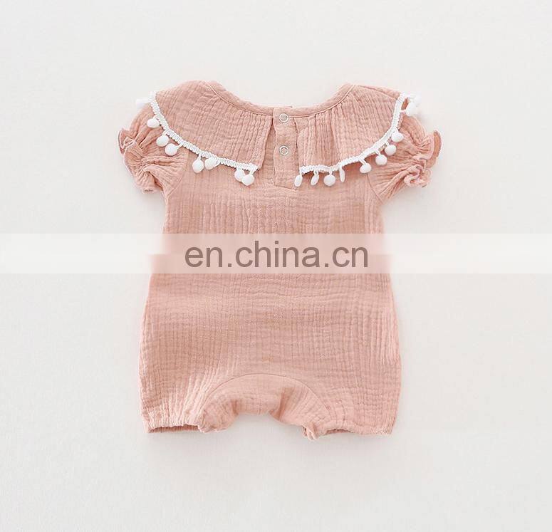 Lovely Whosale Newborn Baby Clothes Summer Linen Baby Clothes Romper