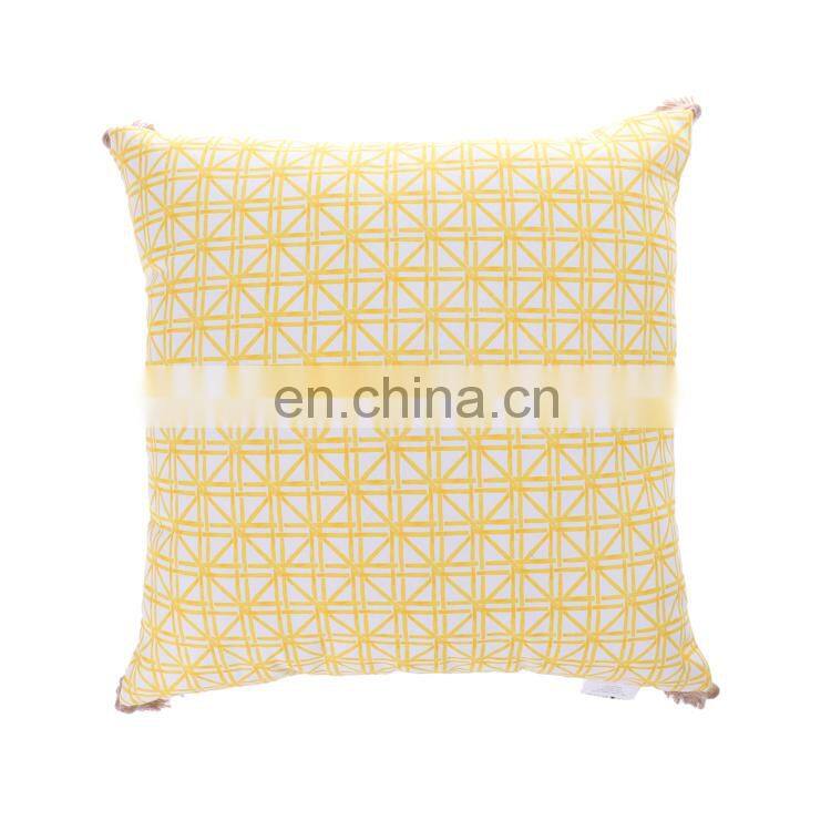 Summer Fruit Yellow Lemon Leaf Pillow Cover Waterproof Outdoor Cushions Home Decorative Cotton Linen 18x18Inch