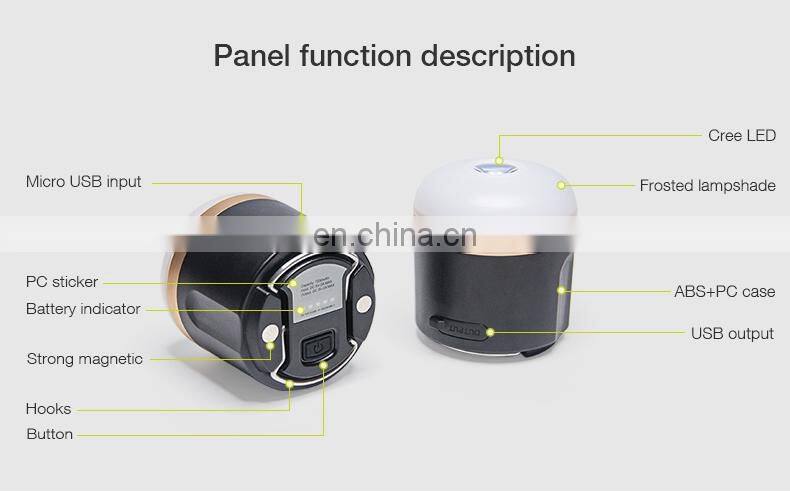 2020 New Style Outdoor waterproof camping tent light Rechargeable Lithium Battery 7200mAh