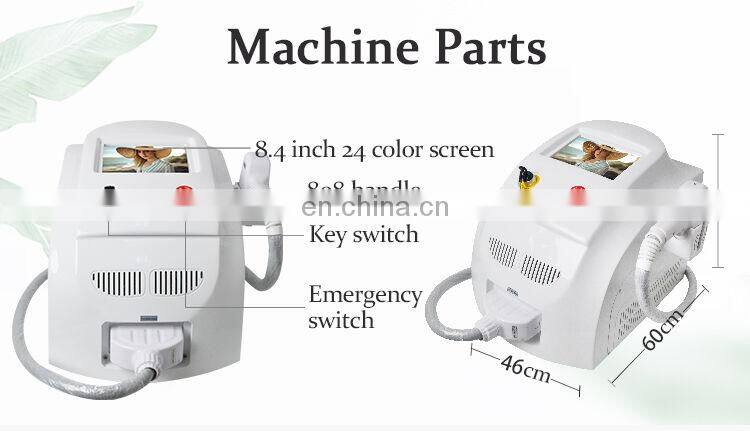 Safe permanent 800w portable laser 808 nm diode laser hair removal machine with 2 filters