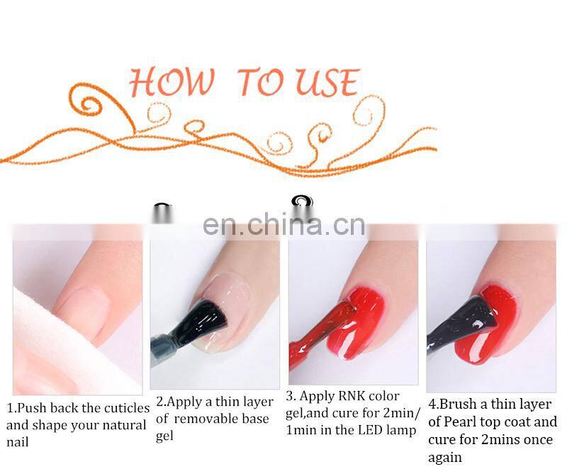 Wholesale UV gel RONIKI high gloss top coat gel polish 15ml 26colors pearl top coat