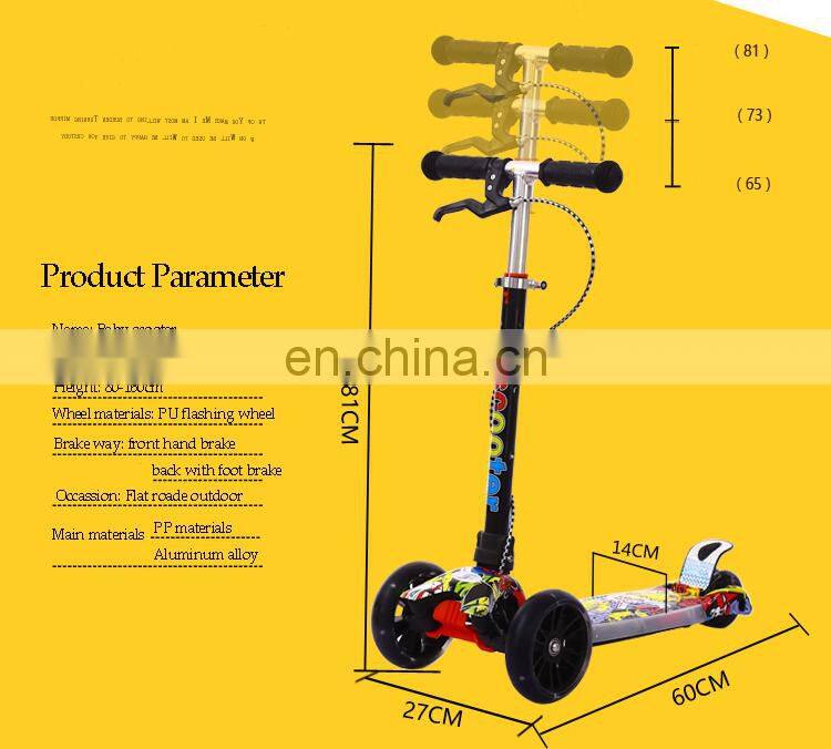 Best Quality PP Kids Scooter/Cheap Price Three Wheel Children Scooter/Baby Kids Toy Kick Scooter with Brake