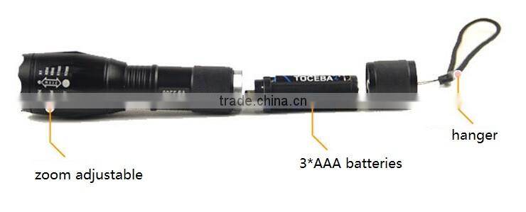 Aluminum18650/3*AAA Battery Military 1000 Lumen Best Tactical Flashlight