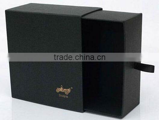 Custom luxury black decorative cardboard drawer packaging gift box