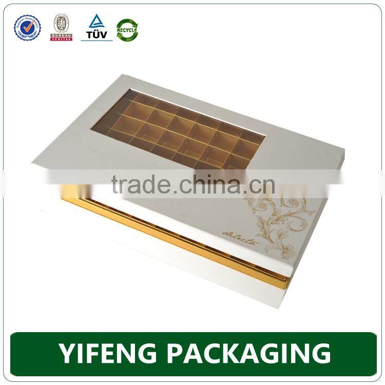 High end empty chocolate cardboard box with dividers wholesale