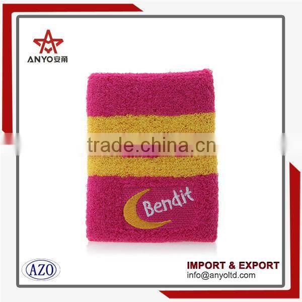 Factory direct sales made in china sports custom wrist sweatband