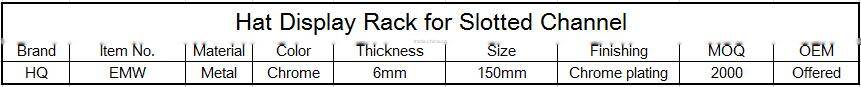 Metal chrome wire display rack for hats