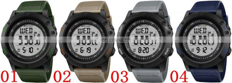 SANDA 372 Men's Sport Quartz Japan Digital Movement Silicone Rubber Watch BandMens Quality Watches For Sales