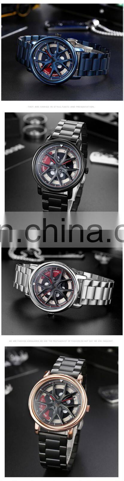 SANDA 1025 Luxury Special Rotating Men Watches Stainless Steel Japan Quartz Watch Male Business Wristwatch