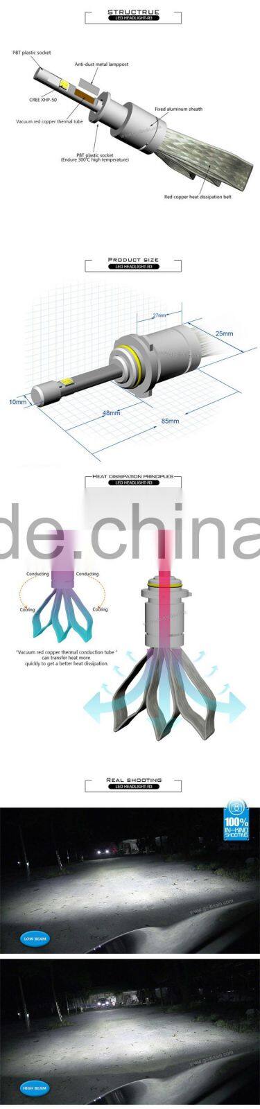 24v led light automobile 40W all in one car h3 led headlight bulbs