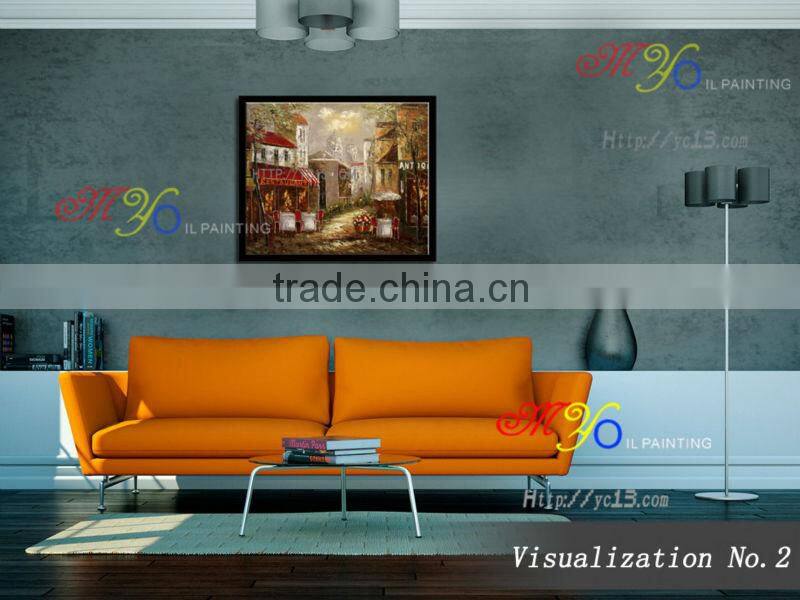 new artwork handmade Paris street canvas oil painting home decoration wholesale
