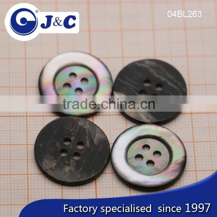 blacklip shell buttons, mop sea shell buttons, flat 4 holes round shirt button