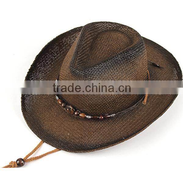2015 Unisex Top quality mexican sombreros bulk straw cowboy hats mens Straw Beach Hat for sale