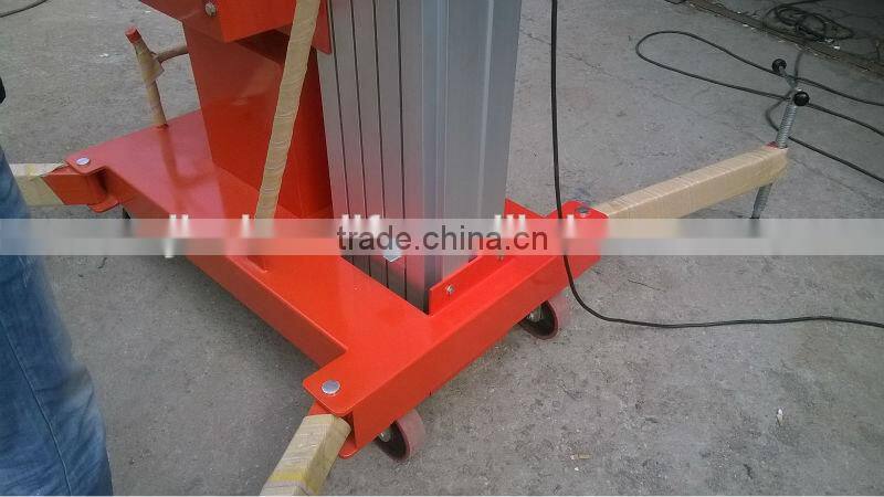 6 meters hydraulic telescopic adjustable single mast aluminum one man lift