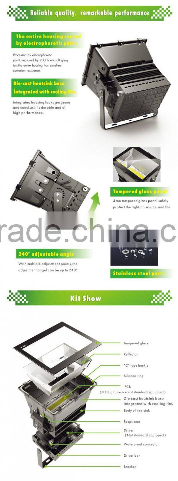 Most Powerful Outdoor IP65 1000 watt LED Flood Light for Stadium/Football Field/Tennis Court