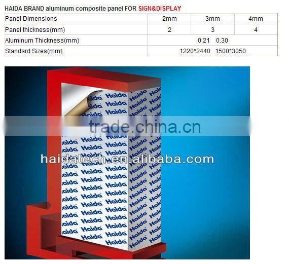 3MM 0.15MM Brush silver aluminum composite panels