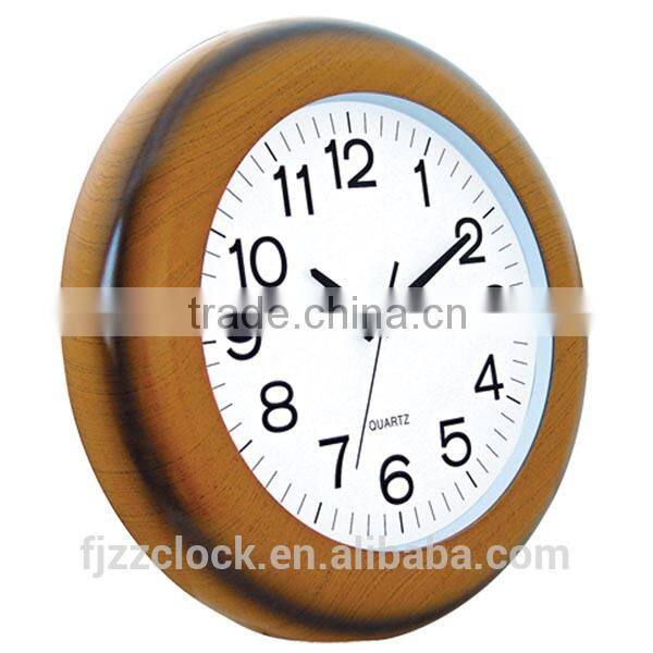 Wooden Color Plastic Material 18 Inch Large Wall Clock