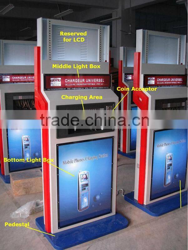 Cash-operated Cellphone Charge Station, outdoor advertising display