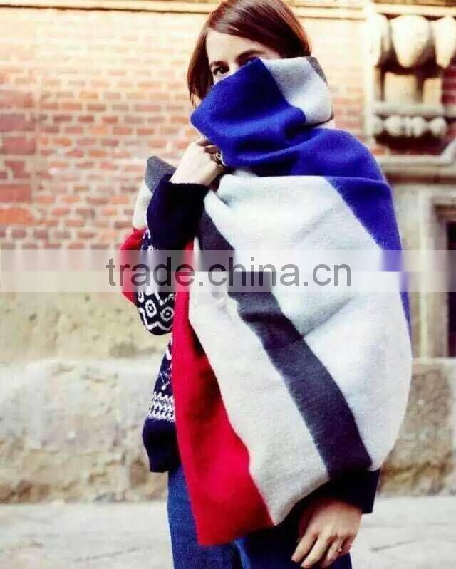 Wholesale Winter Striped Acrylic Pashmina Thick Ladies Winter Shawl