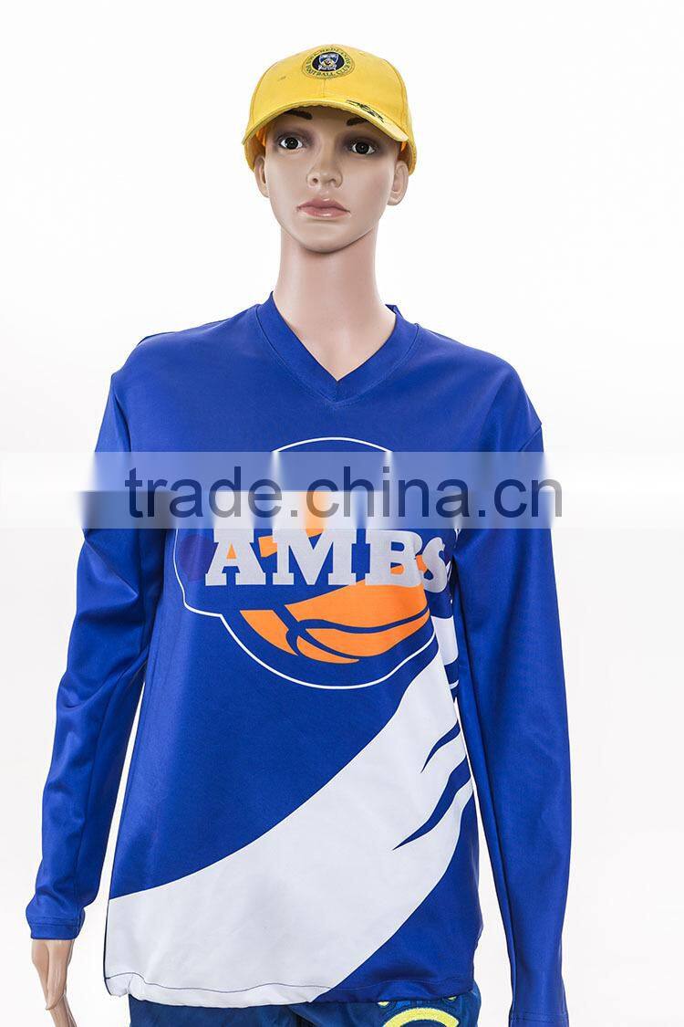 dark color v neck long sleeve basketball jersey uniform design color blue