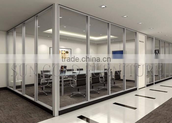 Wholesale Bank Hotel Office Black Frame Glass Panel Partition Wall (SZ-WS578)