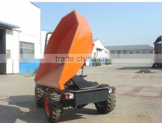 3ton site truck dumper with turning rotary bucket,1.5cbm capacity