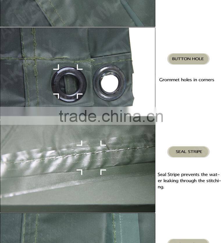 Outdoor Olive Green Military Raincoat Police Rain Poncho With Tents Purpose