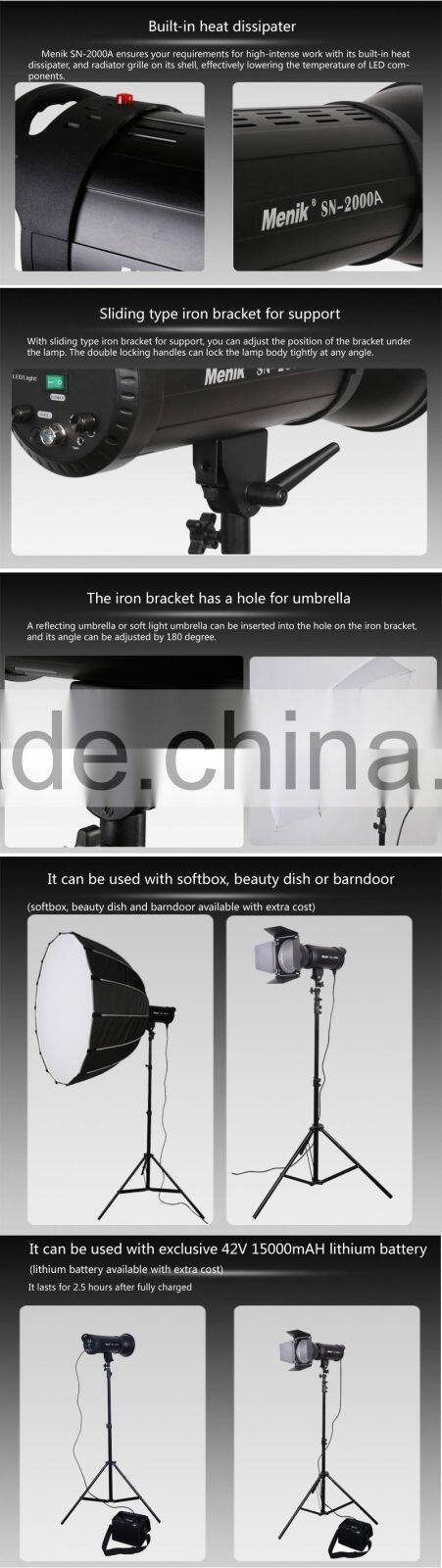 Menik SN-2000A Bi-color LED Photo light