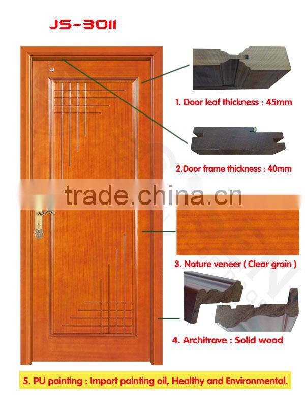 Pre-hung security lock engineered wood amenities hotel door design price