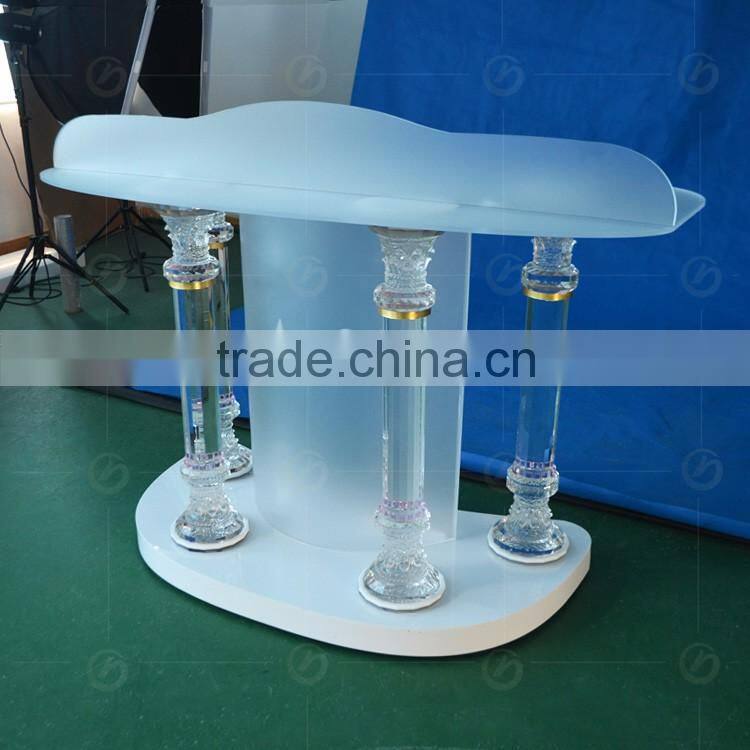 elegant design transparent acrylic church pulpit with custom logo