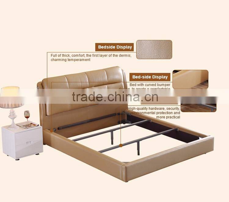 Modern Bedroom Sets Full Size Genuine Leather Upholstered Bed