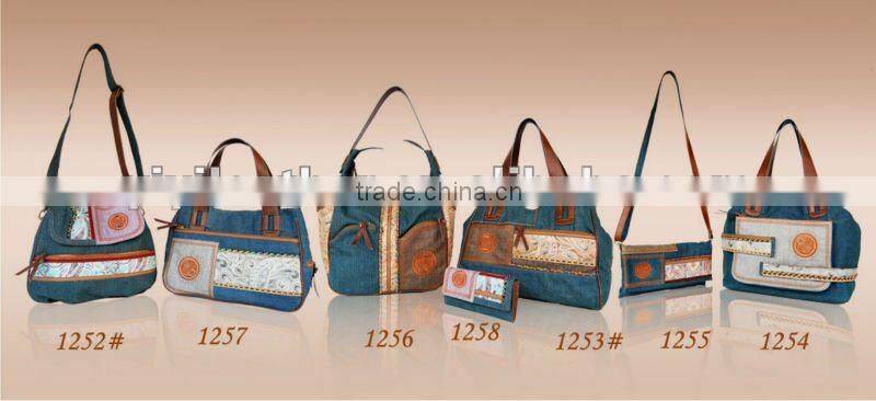1256-Latest original design embroidery denim hobo bag, lady bag fashion, new fashion lady bag