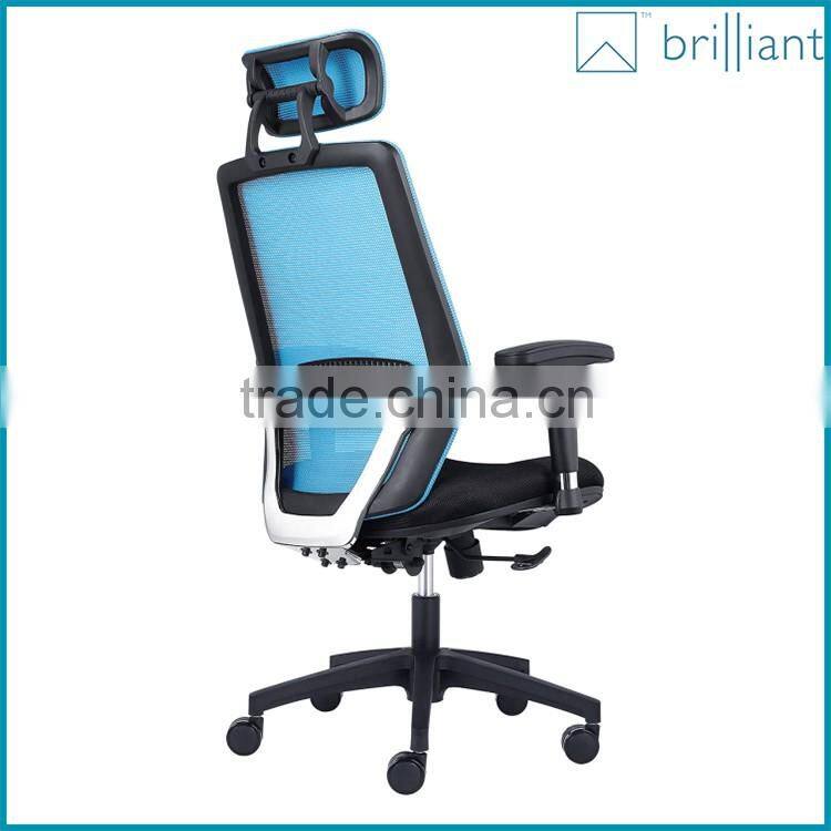 896A High Back Ergonomic black swivel mesh office chair with headrest