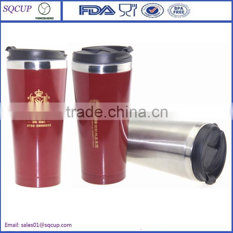 High Quanlity 16oz colorful Stainless Steel Travel Mug with Easy-Clean Lid