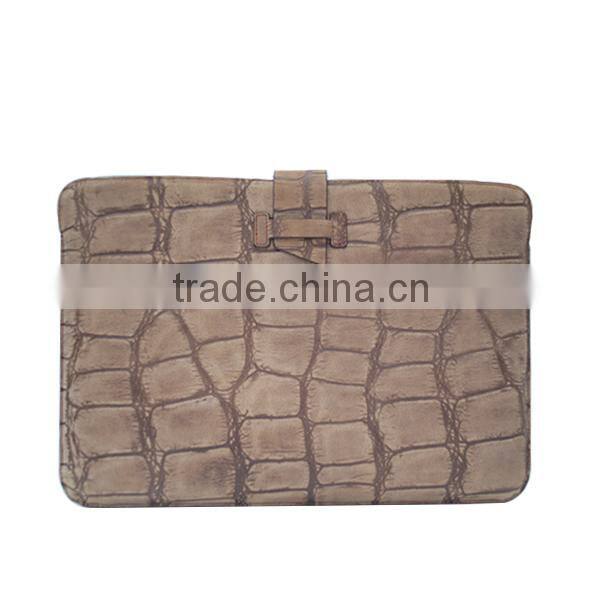 Full grain leather long protective laptop sleeve