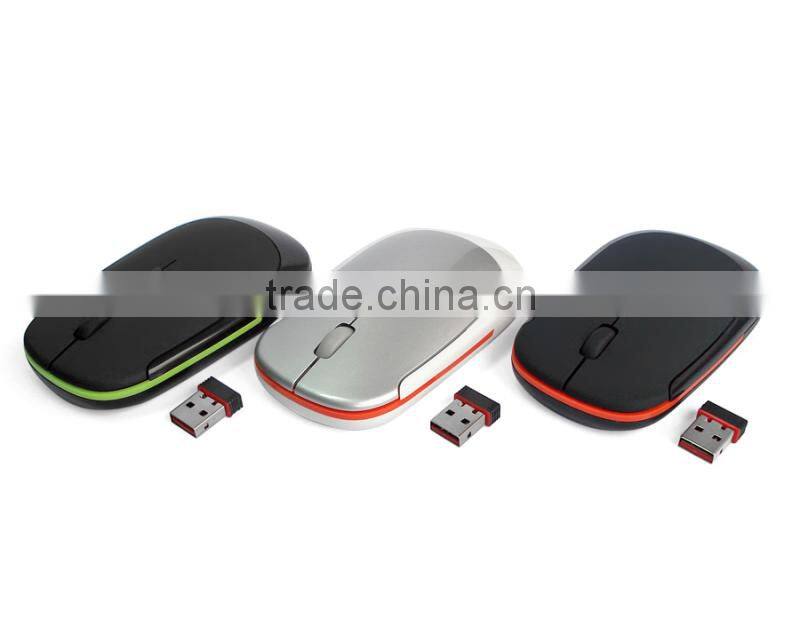 2.4Ghz gift wireless slim mouse with transparent crystal plastic box packing