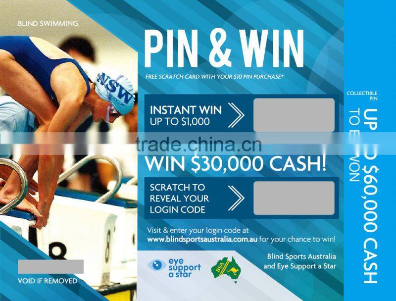 sports lottery scratch card printing