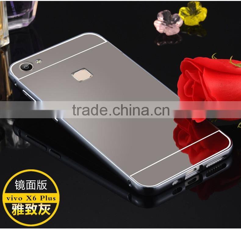 Luxury Aluminum Bumper Ultra-thin Mirror Back Metal Case Cover for Apple Iphone SE