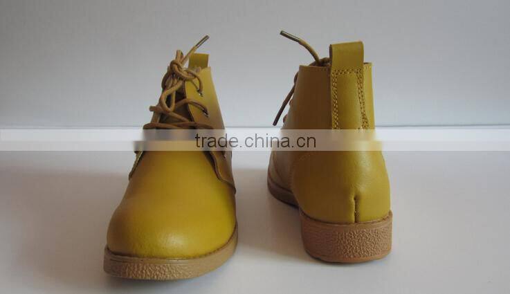 2016 girl fashion flat leather boot for ladies for woman made in China
