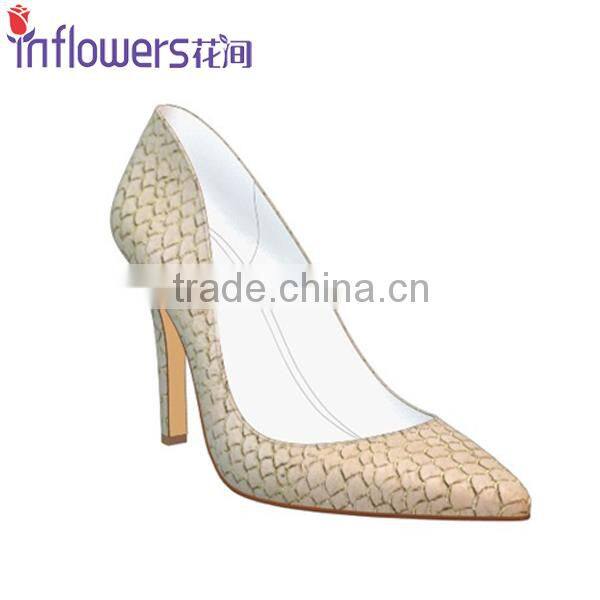 Fishskin leather wholesale high heel shoes