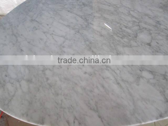 modern fiberglass base and white marble top oval tulip table