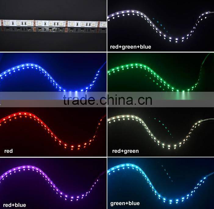dc 12v/24v 60 leds per meter smd 5050 rgb led strip with 3 years warranty