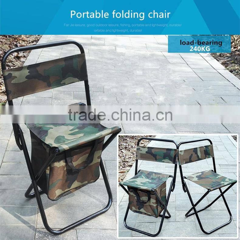 600D Oxford fabric camouflage portable folding hiking fishing stool chair with bag