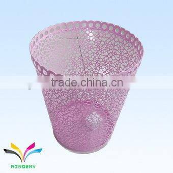 Beautifuy products supply flower shape decorative metal trash bin