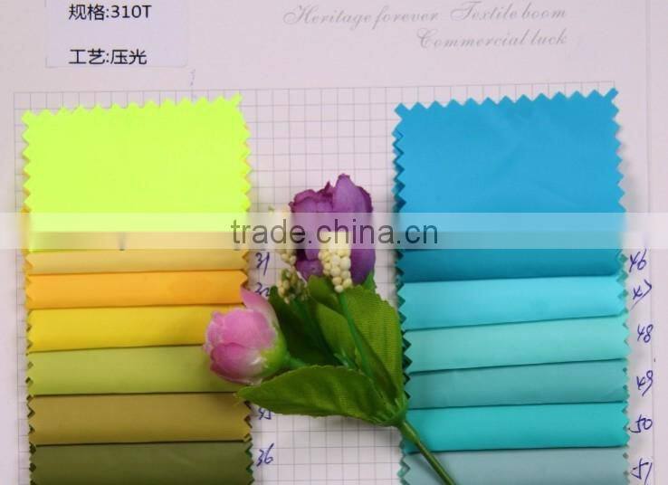 Factory direct sales 310T Waterproof nylon taffeta fabric for garment lining, suit,down jacket and proof coat
