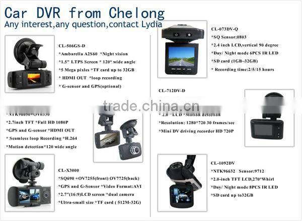 promotion Hot sale 2.5 inch Night Vision 8 ch car dvr