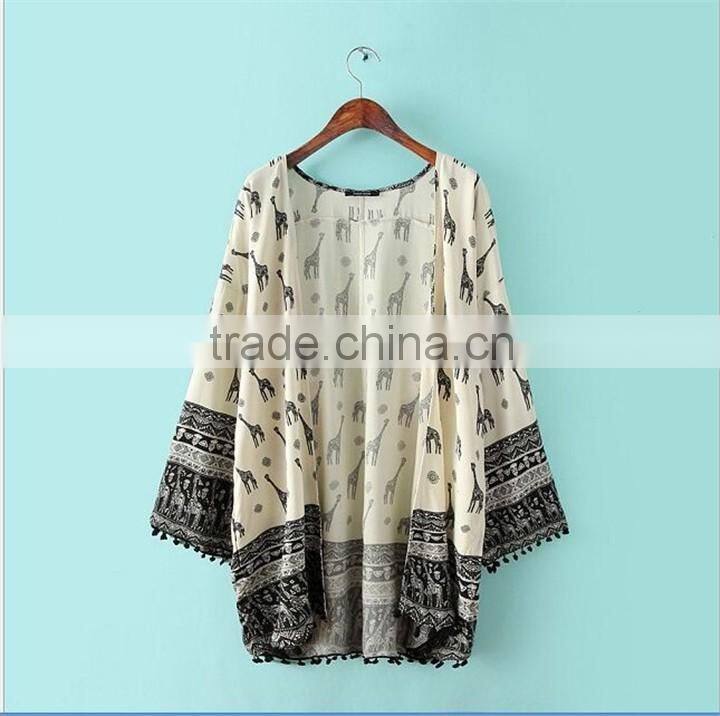 Wholesale Summer Fashion Beachwear Giraffe Kaftan 2016